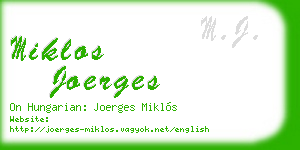 miklos joerges business card